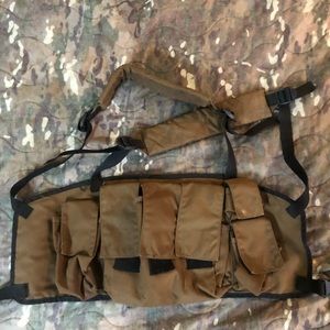 South African Defense Force 5.56mm Chest Rig. Nutria Brown. Original Issue SADF